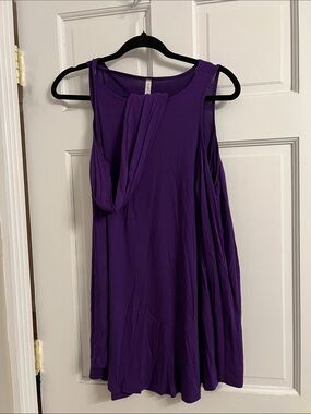 Women's Purple Cold shoulder Swing Top